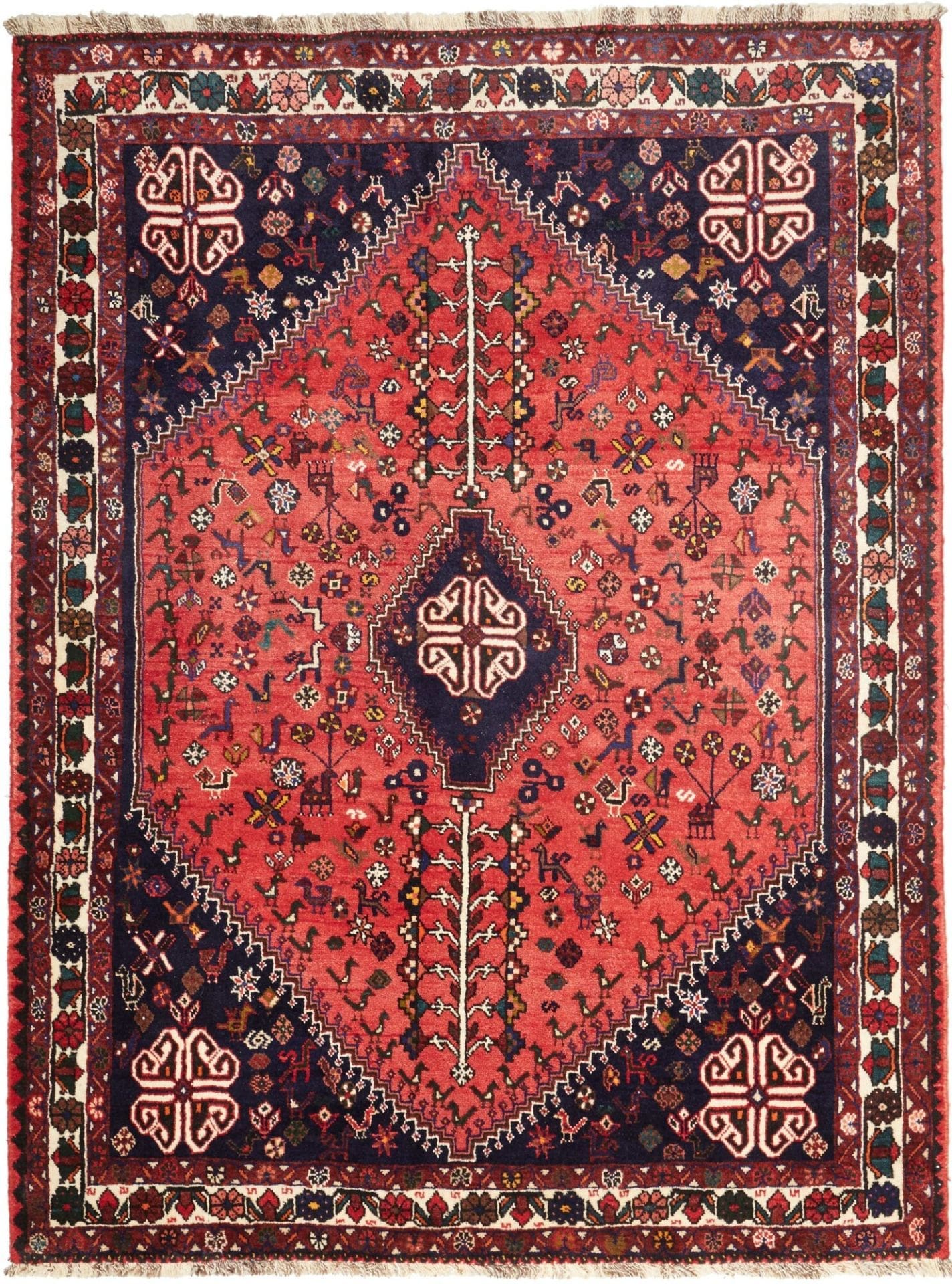 Wool Qashqai Persian Rug 165 × 218 cm, hand-knotted