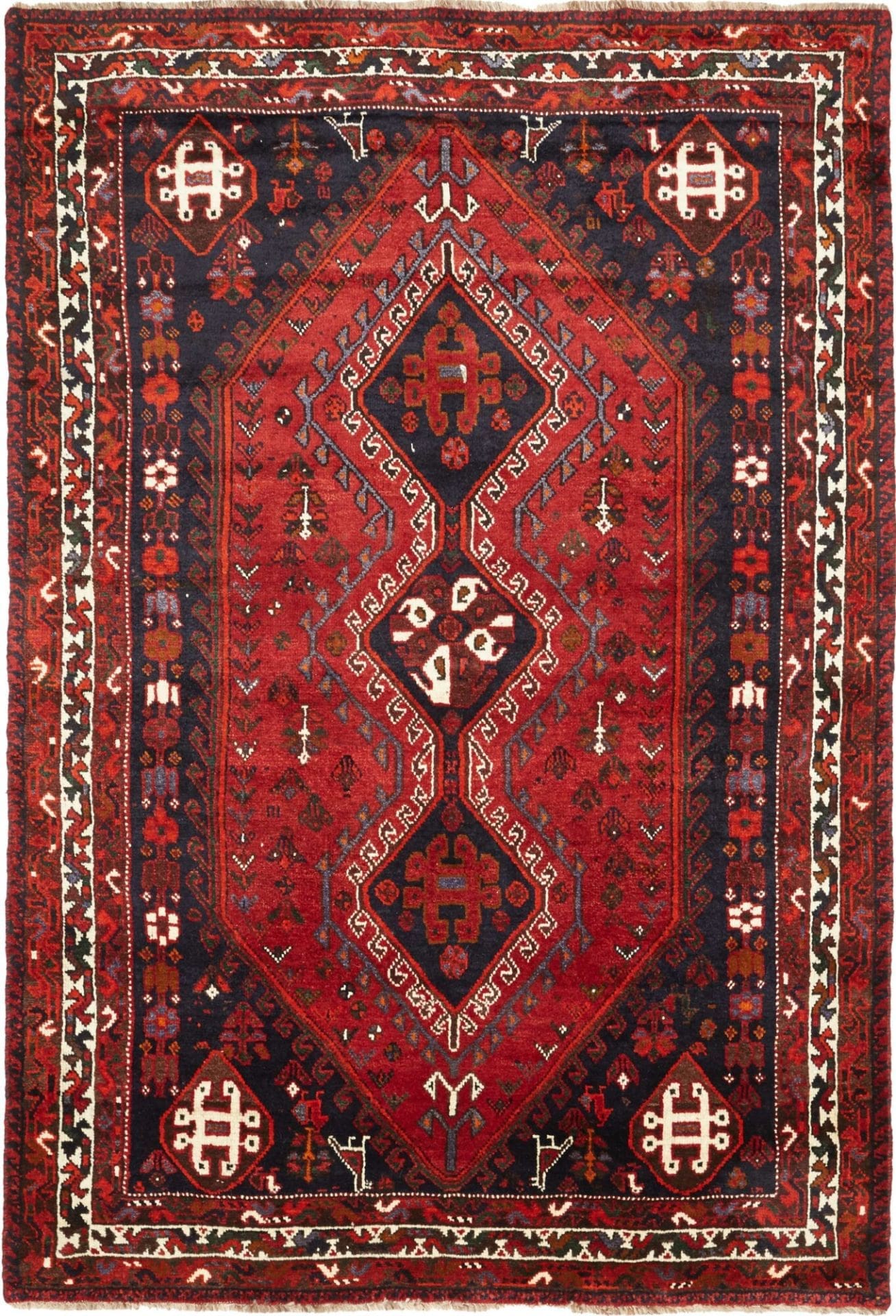 Hand-Knotted Shiraz Persian Rug, 173 × 250 cm, Wool