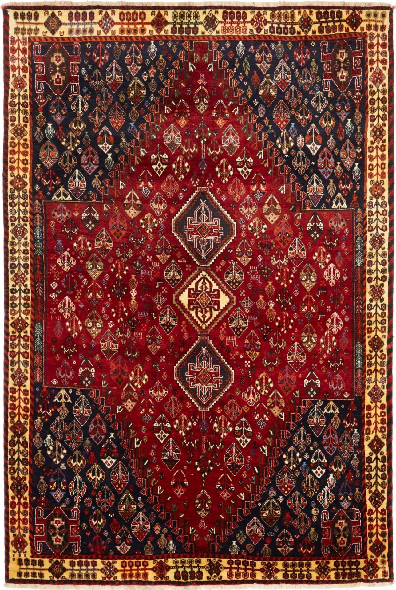 Wool Qashqai Persian Rug 165 × 238 cm, hand-knotted