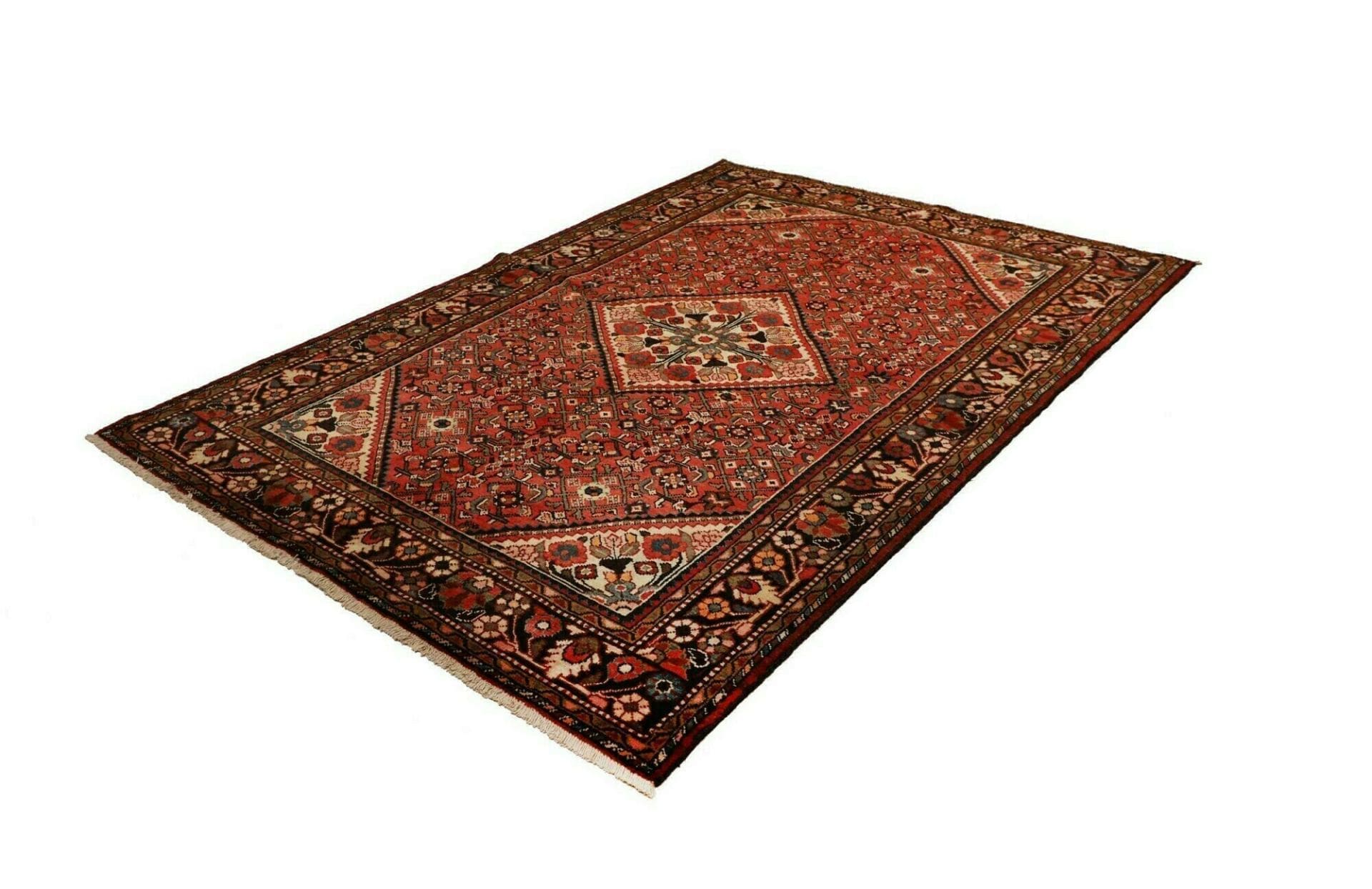 Alternative view of Hamadan Persian Rug 158 × 222 cm in Wool, hand-knotted