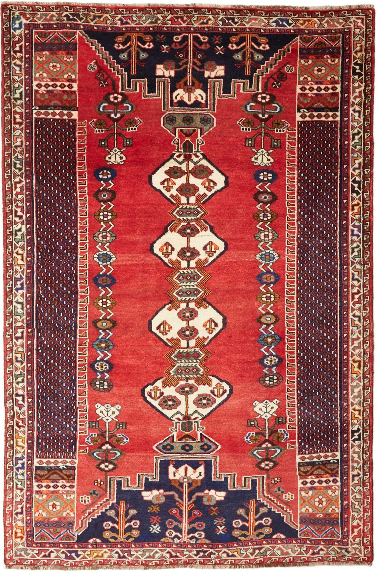 Hand-Knotted Shiraz Persian Rug, 163 × 240 cm, Wool