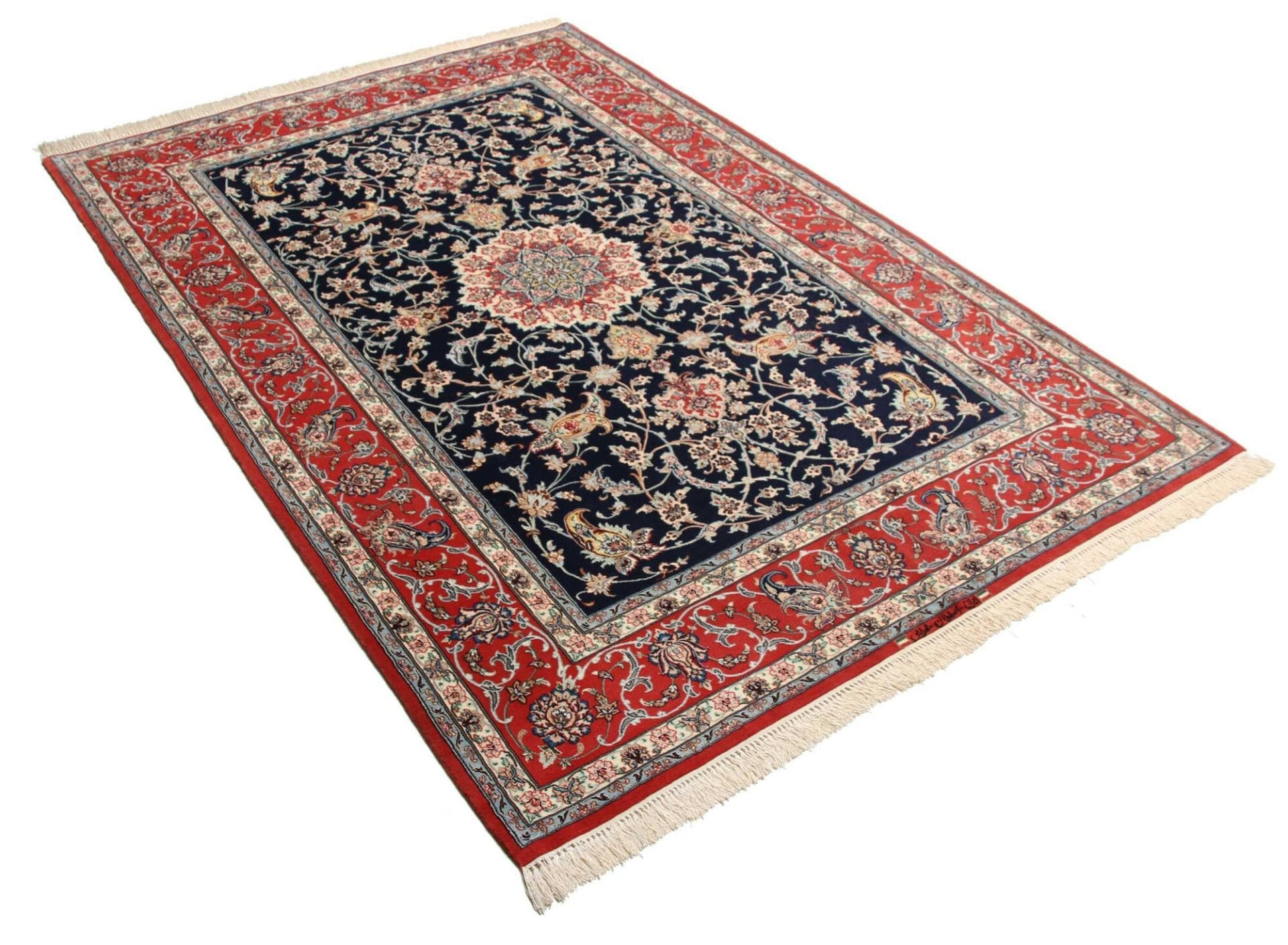 Wool Isfahan Persian Rug 160 × 232 cm, hand-knotted - Image 4