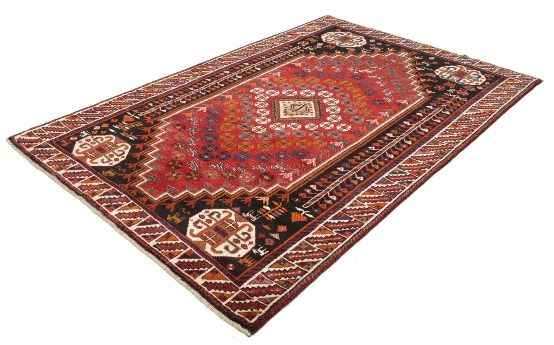 Alternative view of Hand-Knotted Shiraz Persian Rug, 173 × 255 cm, Wool