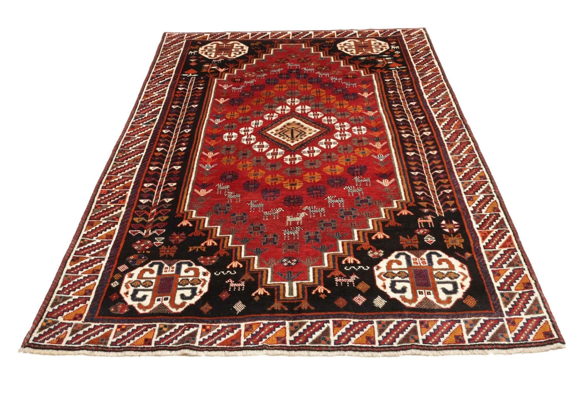 Hand-Knotted Shiraz Persian Rug, 173 × 255 cm, Wool - Image 4