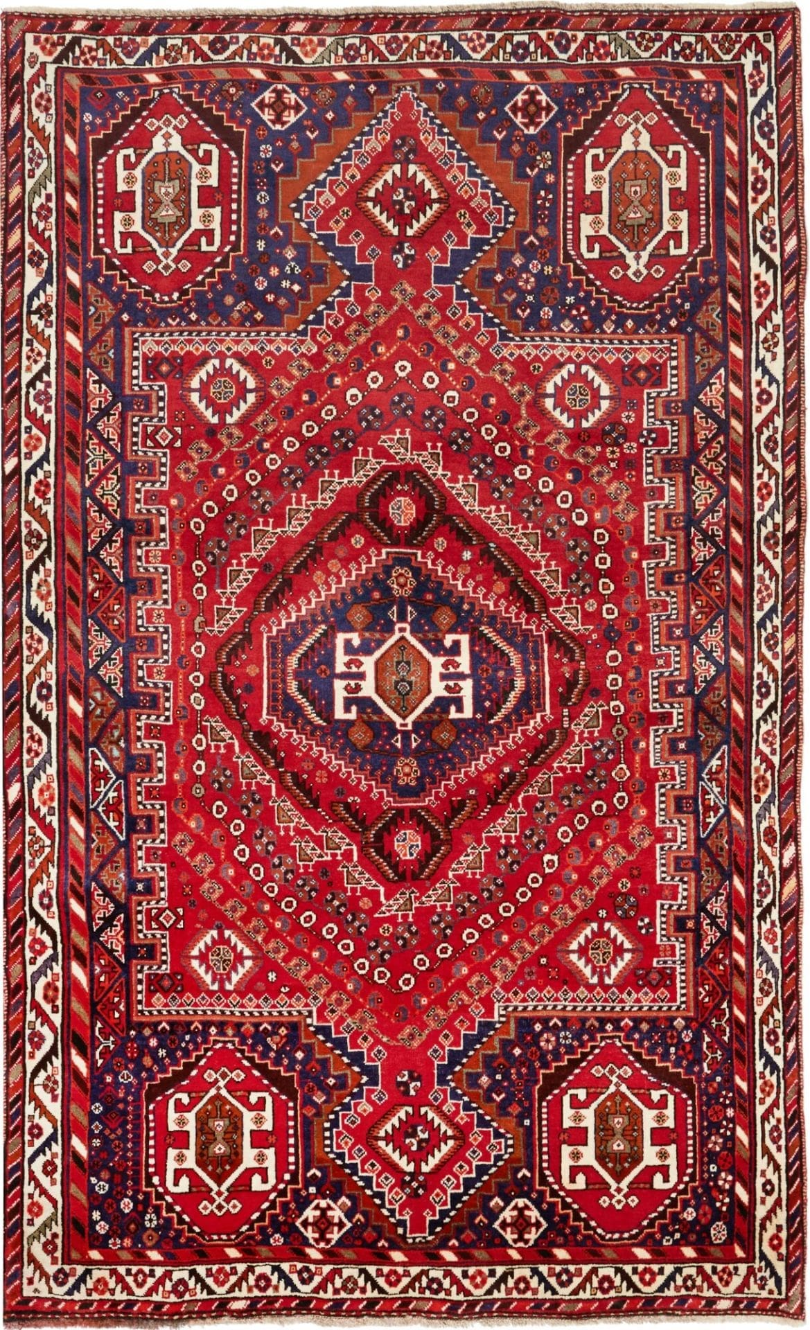 Hand-Knotted Shiraz Persian Rug, 167 × 270 cm, Wool