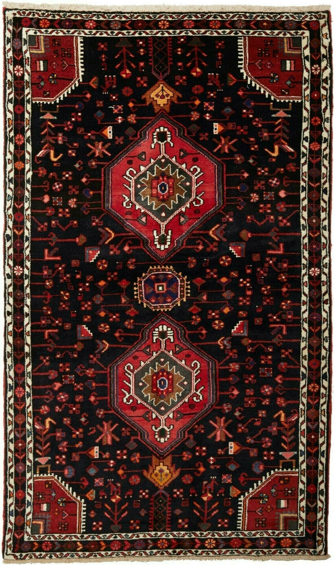 Hamadan Persian Rug 148 × 218 cm in Wool, hand-knotted