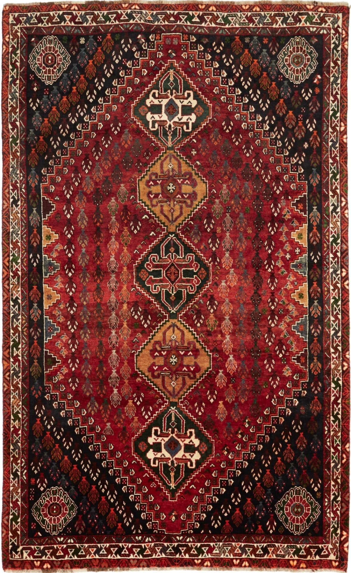 Hand-Knotted Shiraz Persian Rug, 170 × 273 cm, Wool