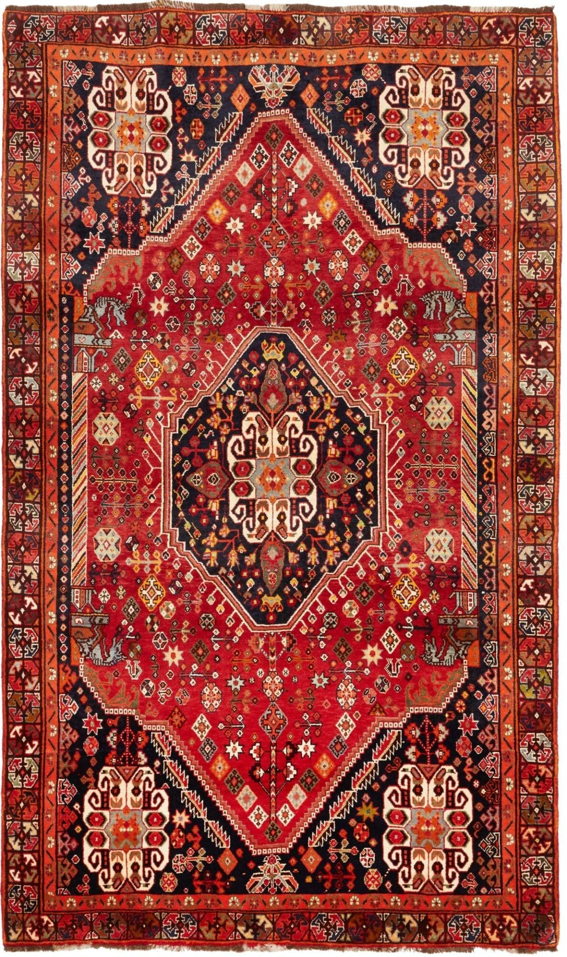 Hand-Knotted Qashqai Persian Rug, 161 × 263 cm, Wool