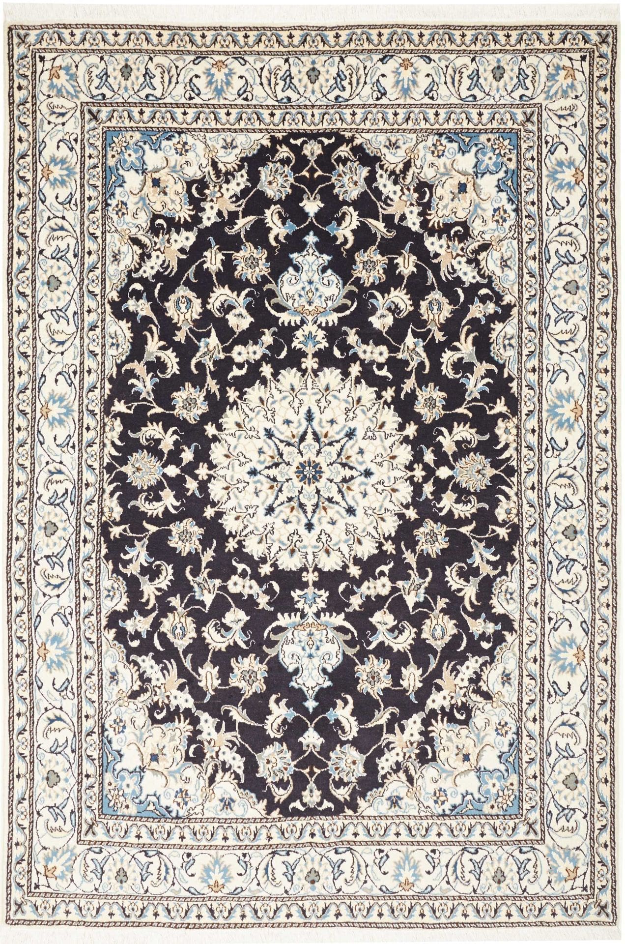 Hand-Knotted Nain Persian Rug, 168 × 246 cm, Wool