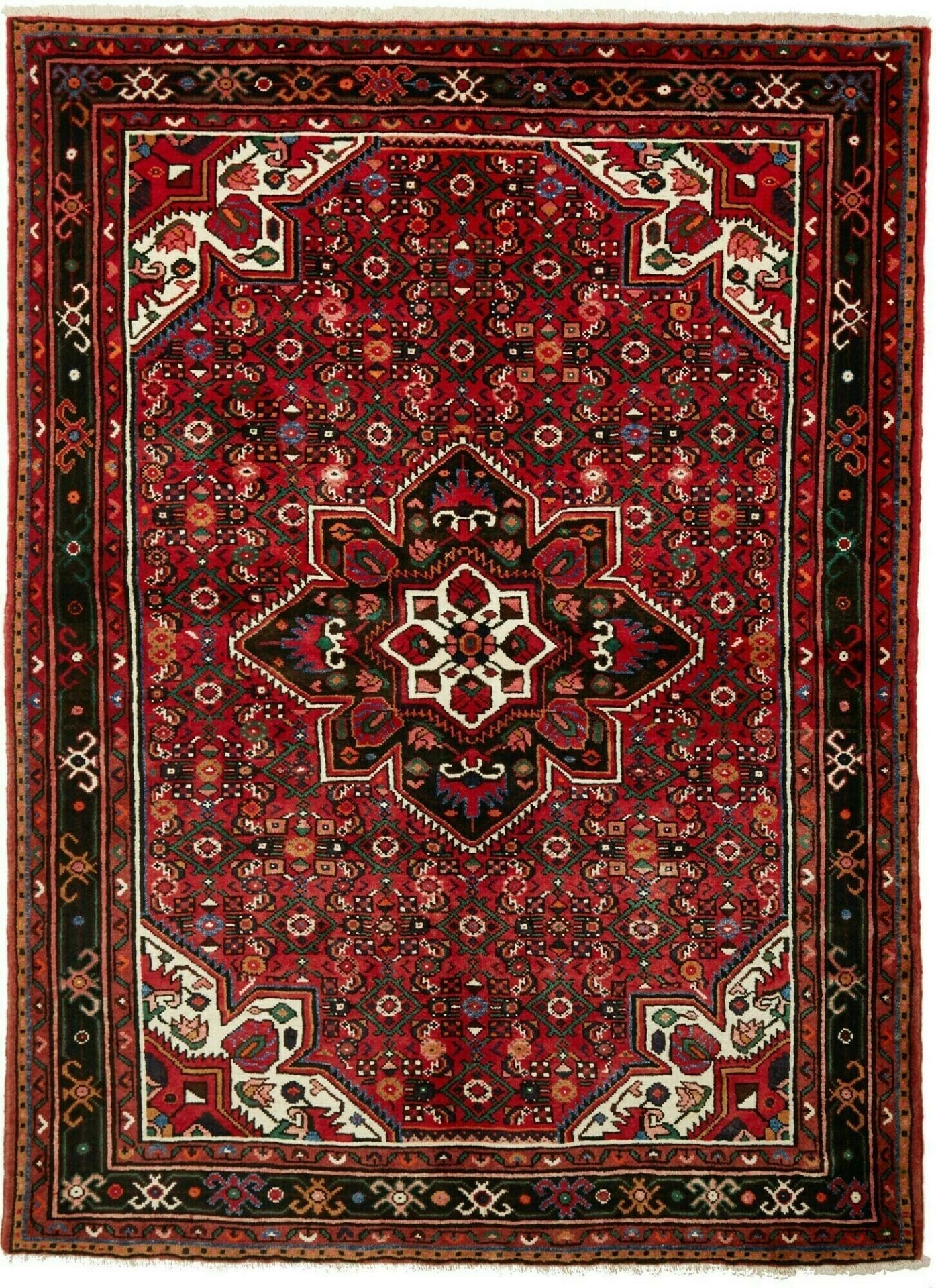 Hand-Knotted Hamadan Persian Rug, 164 × 218 cm, Wool