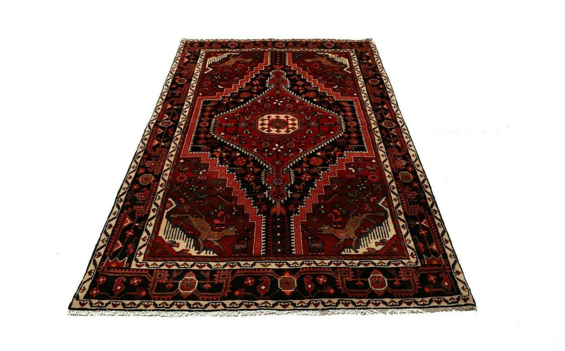 Hamadan Persian Rug 143 × 220 cm in Wool, hand-knotted - Image 4
