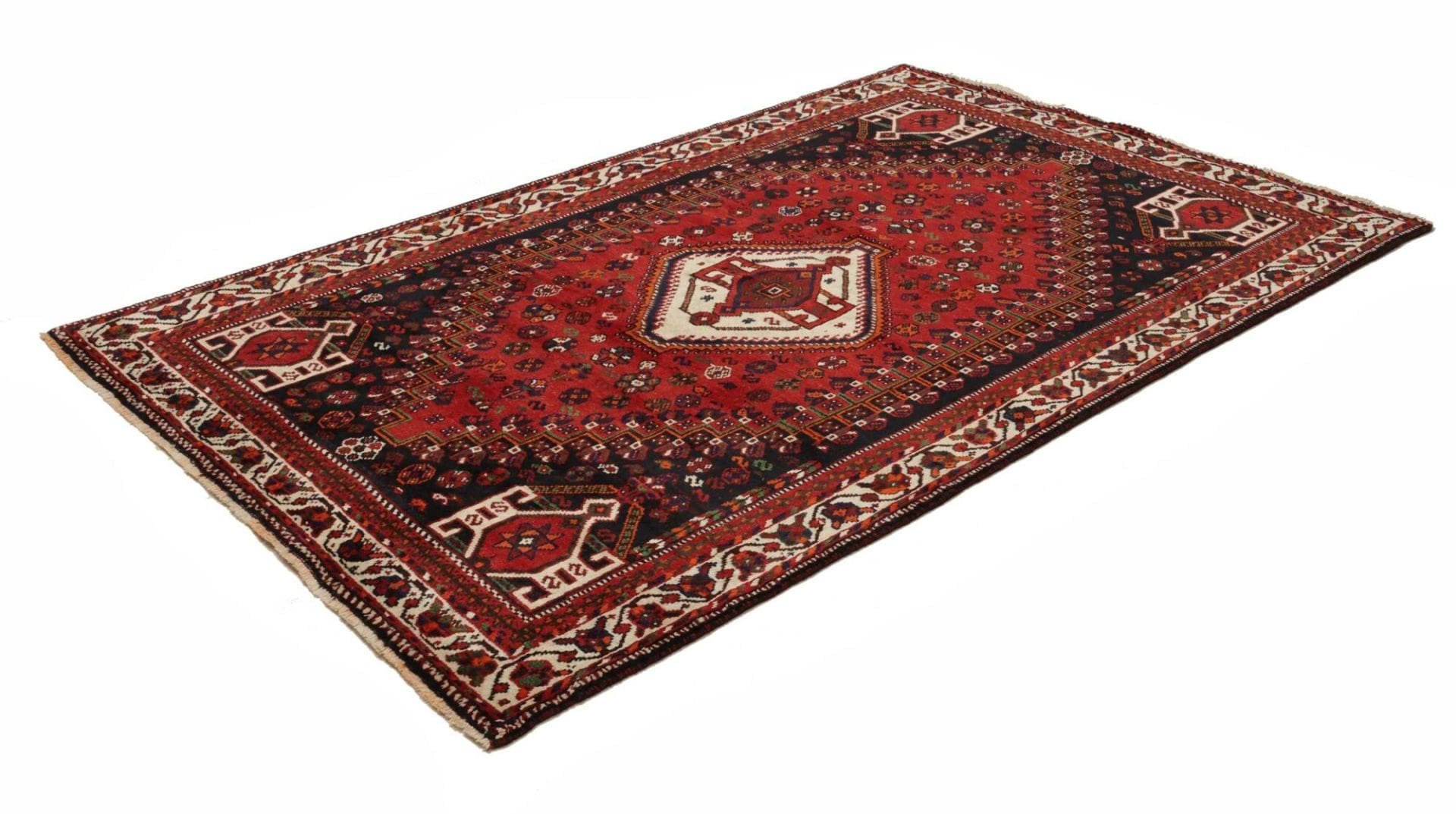 Alternative view of Hand-Knotted Shiraz Persian Rug, 163 × 250 cm, Wool