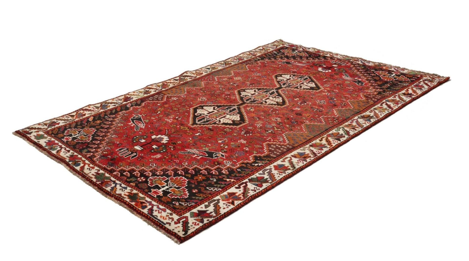 Alternative view of Hand-Knotted Qashqai Persian Rug, 170 × 268 cm, Wool