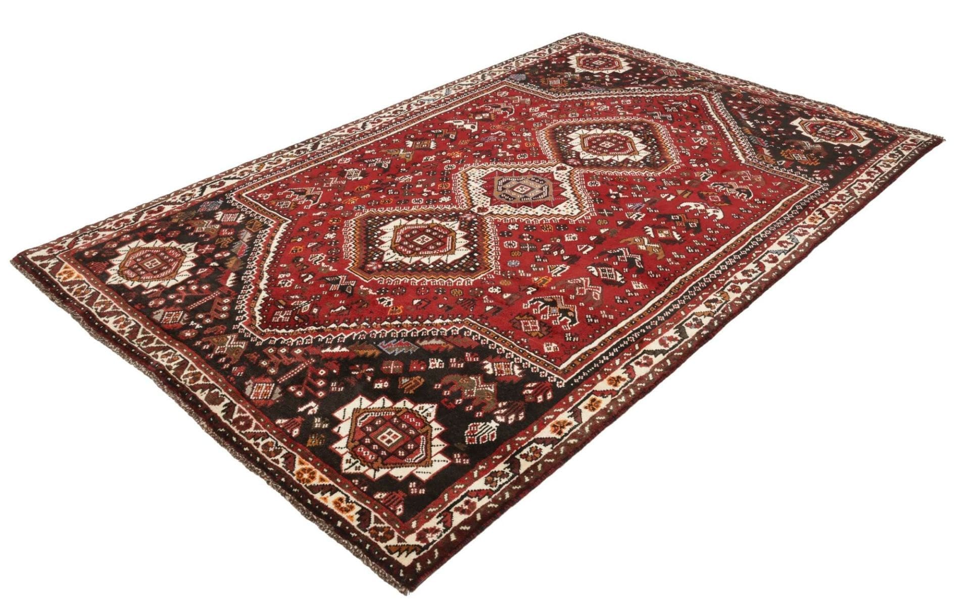 Alternative view of Hand-Knotted Shiraz Persian Rug, 170 × 261 cm, Wool