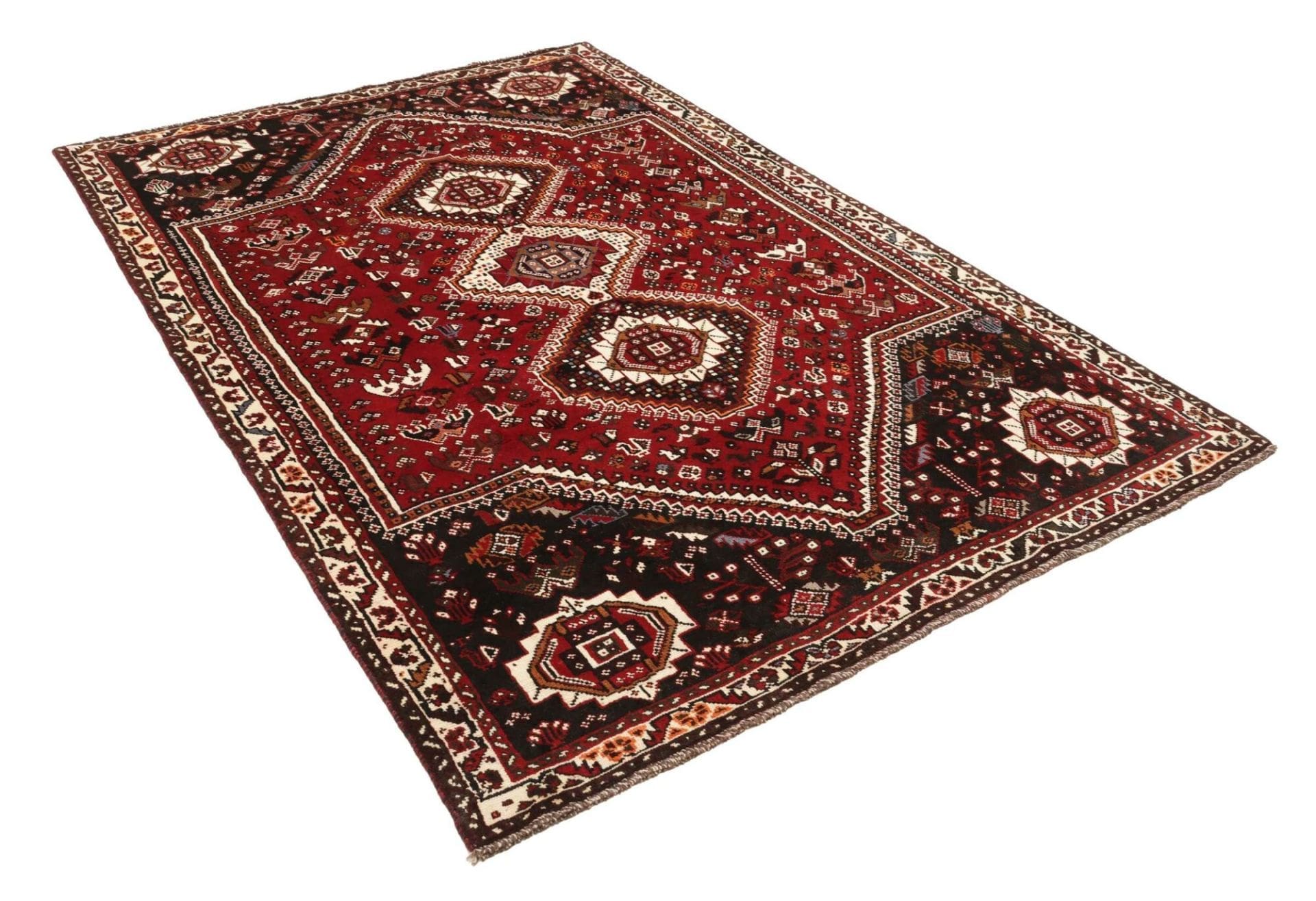 Hand-Knotted Shiraz Persian Rug, 170 × 261 cm, Wool - Image 3