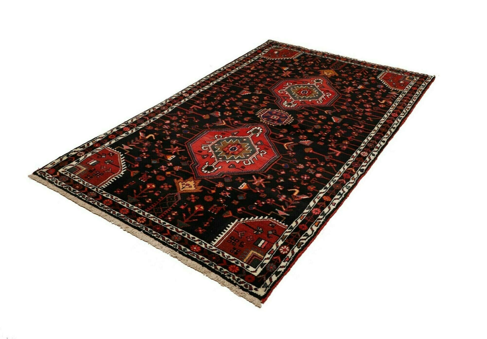 Alternative view of Hamadan Persian Rug 148 × 218 cm in Wool, hand-knotted