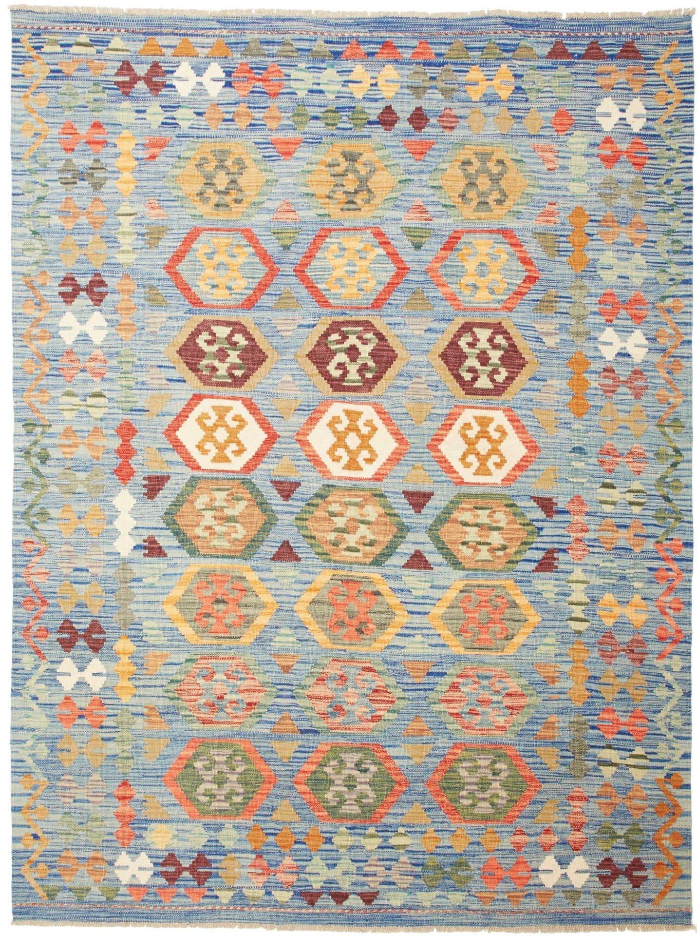Kilim Pakistani Rug 173 × 230 cm in Wool, hand-woven