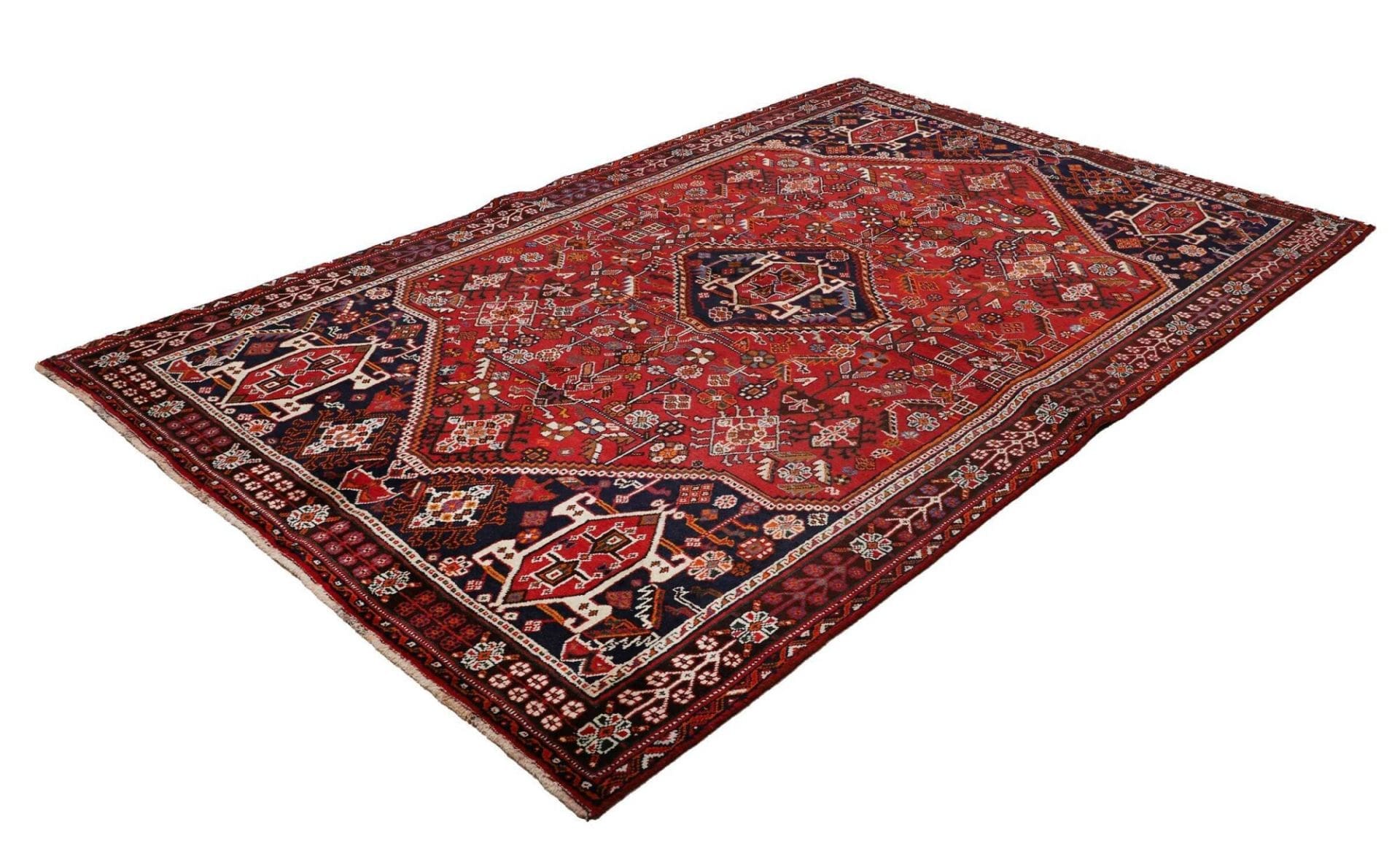 Alternative view of Hand-Knotted Shiraz Persian Rug, 163 × 252 cm, Wool