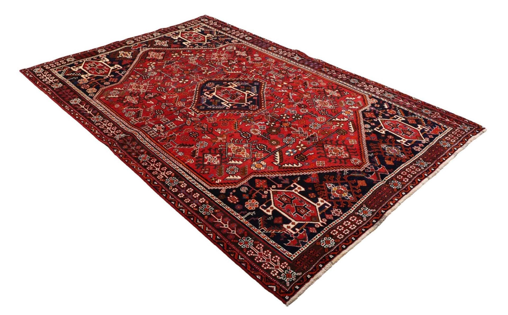 Hand-Knotted Shiraz Persian Rug, 163 × 252 cm, Wool - Image 3