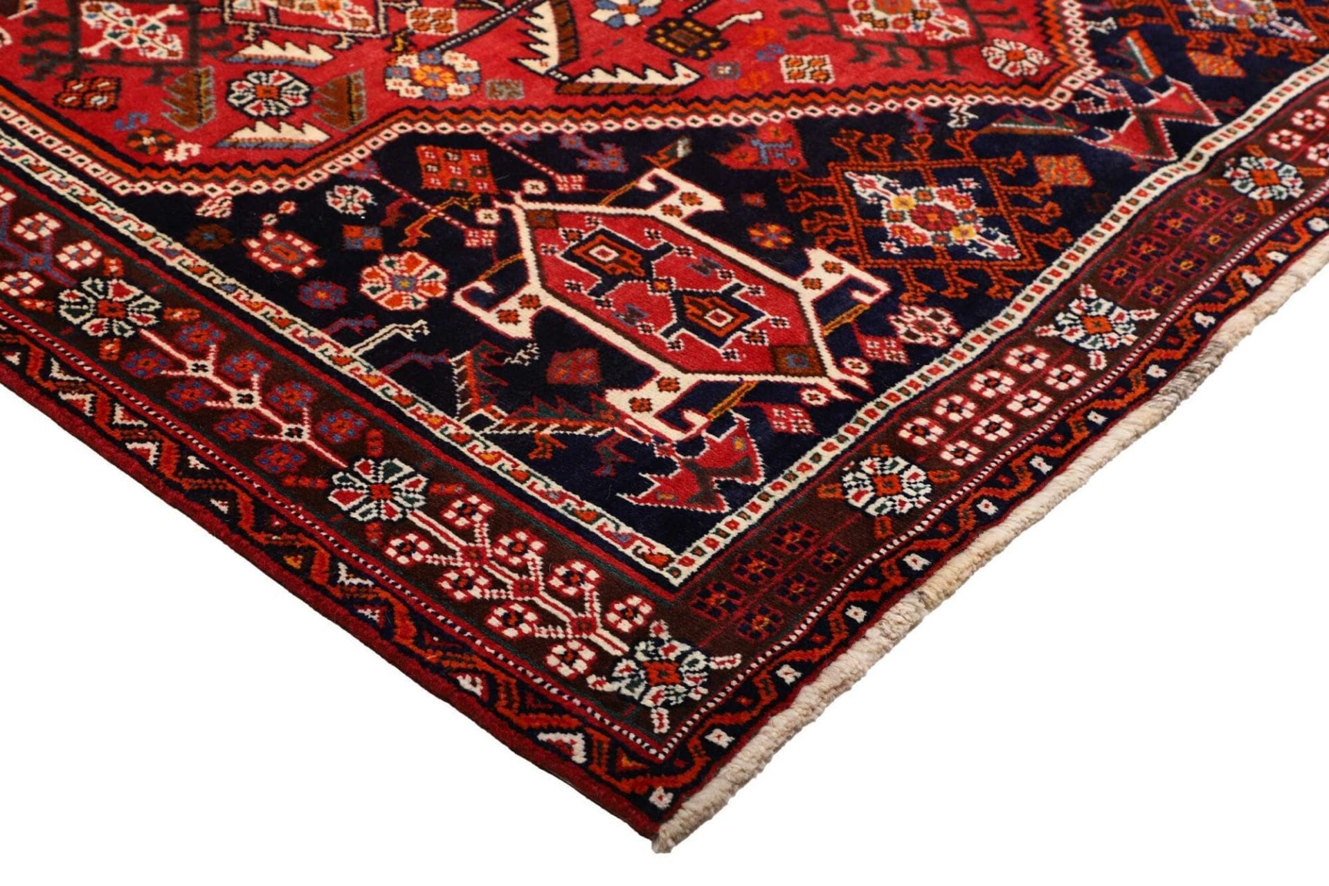 Hand-Knotted Shiraz Persian Rug, 163 × 252 cm, Wool - Image 5