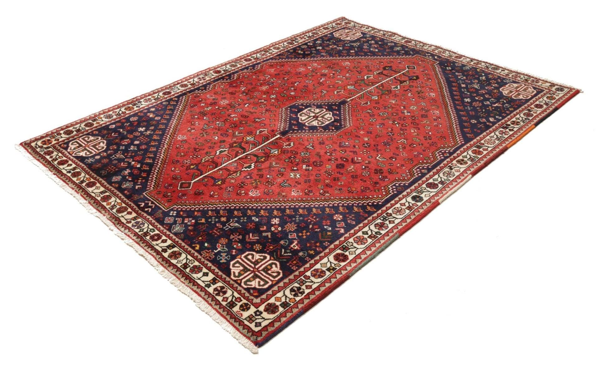 Alternative view of Hand-Knotted Qashqai Persian Rug, 165 × 220 cm, Wool