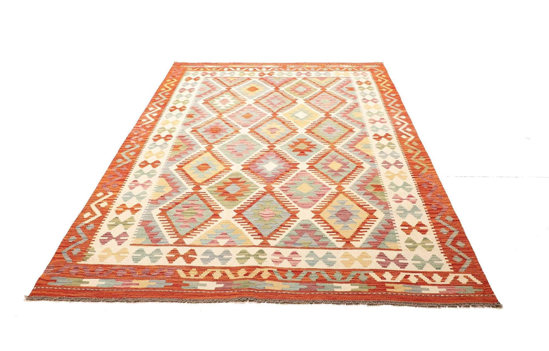 Alternative view of Wool Kilim Pakistani Rug 168 × 243 cm, hand-woven