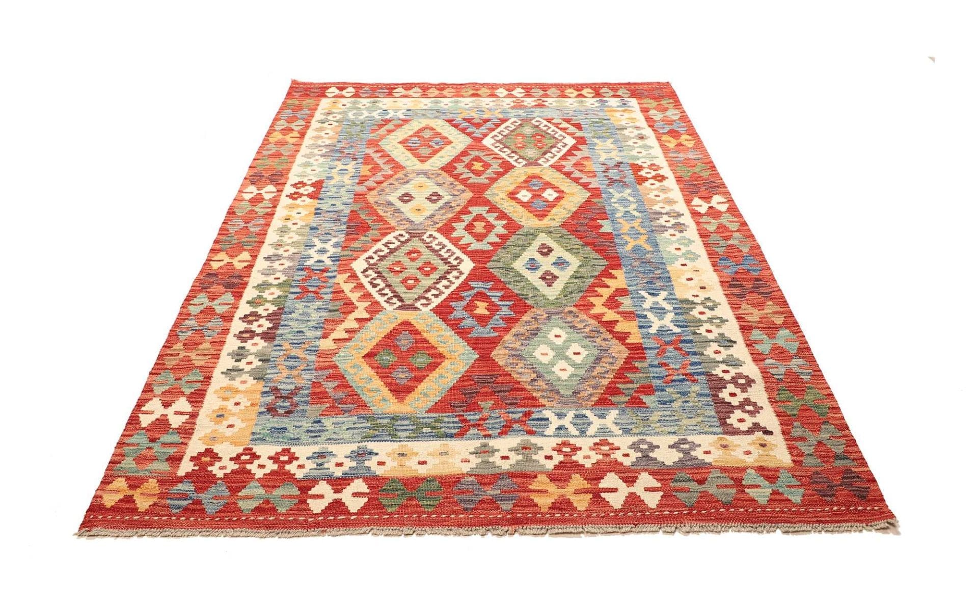 Alternative view of Wool Kilim Pakistani Rug 157 × 209 cm, hand-woven