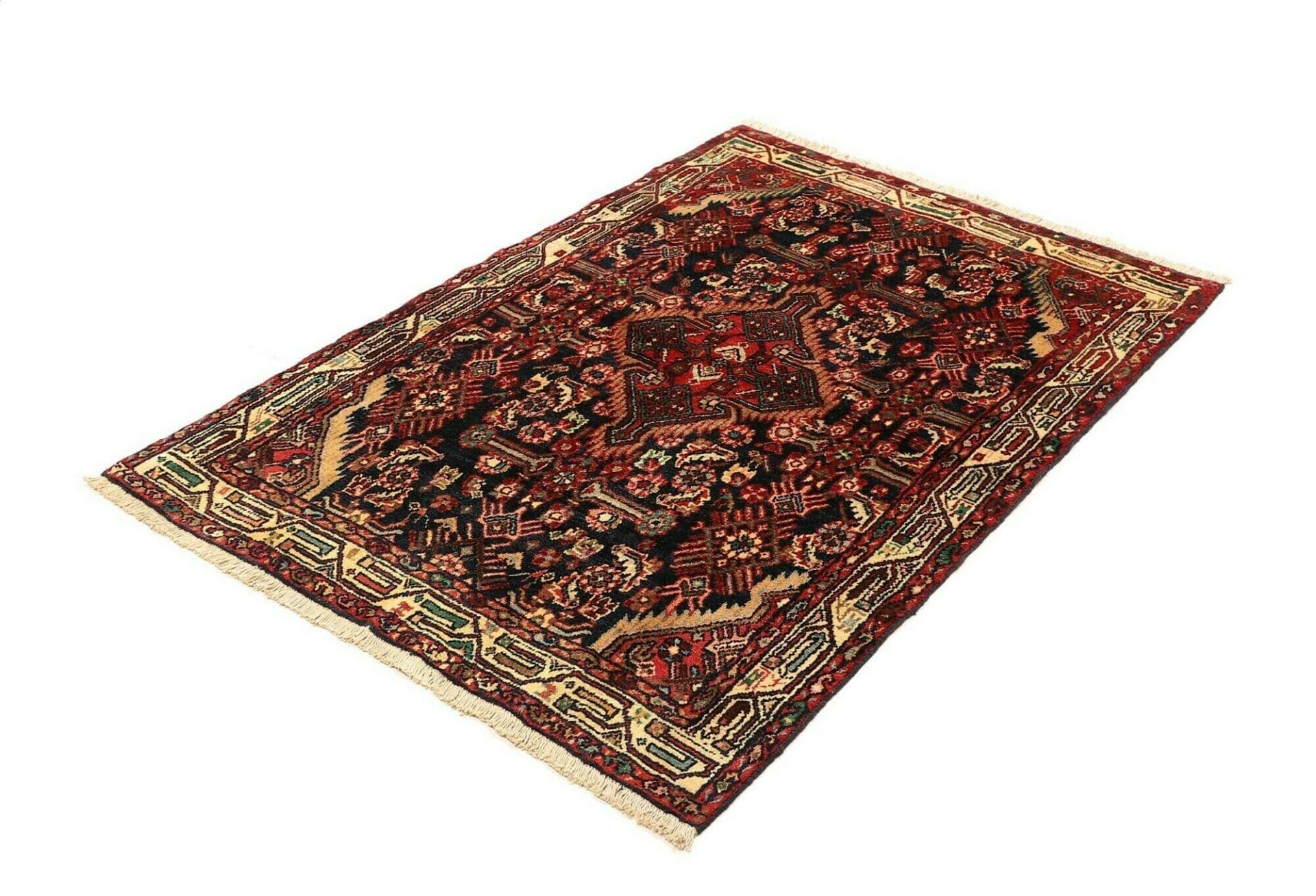 Alternative view of Hamadan Herati Persian Rug 104 × 143 cm in Wool, hand-knotted