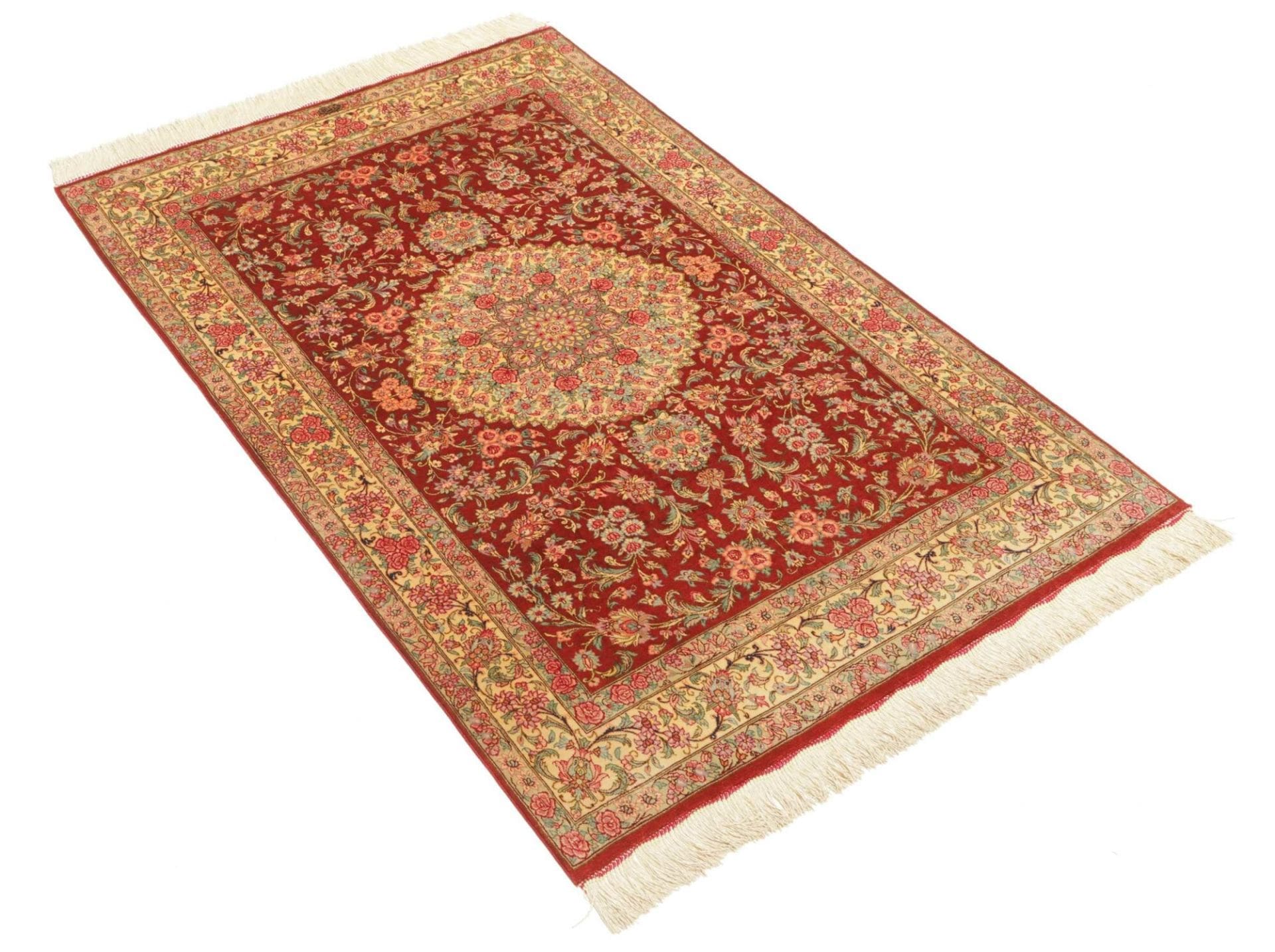 Alternative view of Silk Qom Persian Rug 100 × 151 cm, hand-knotted