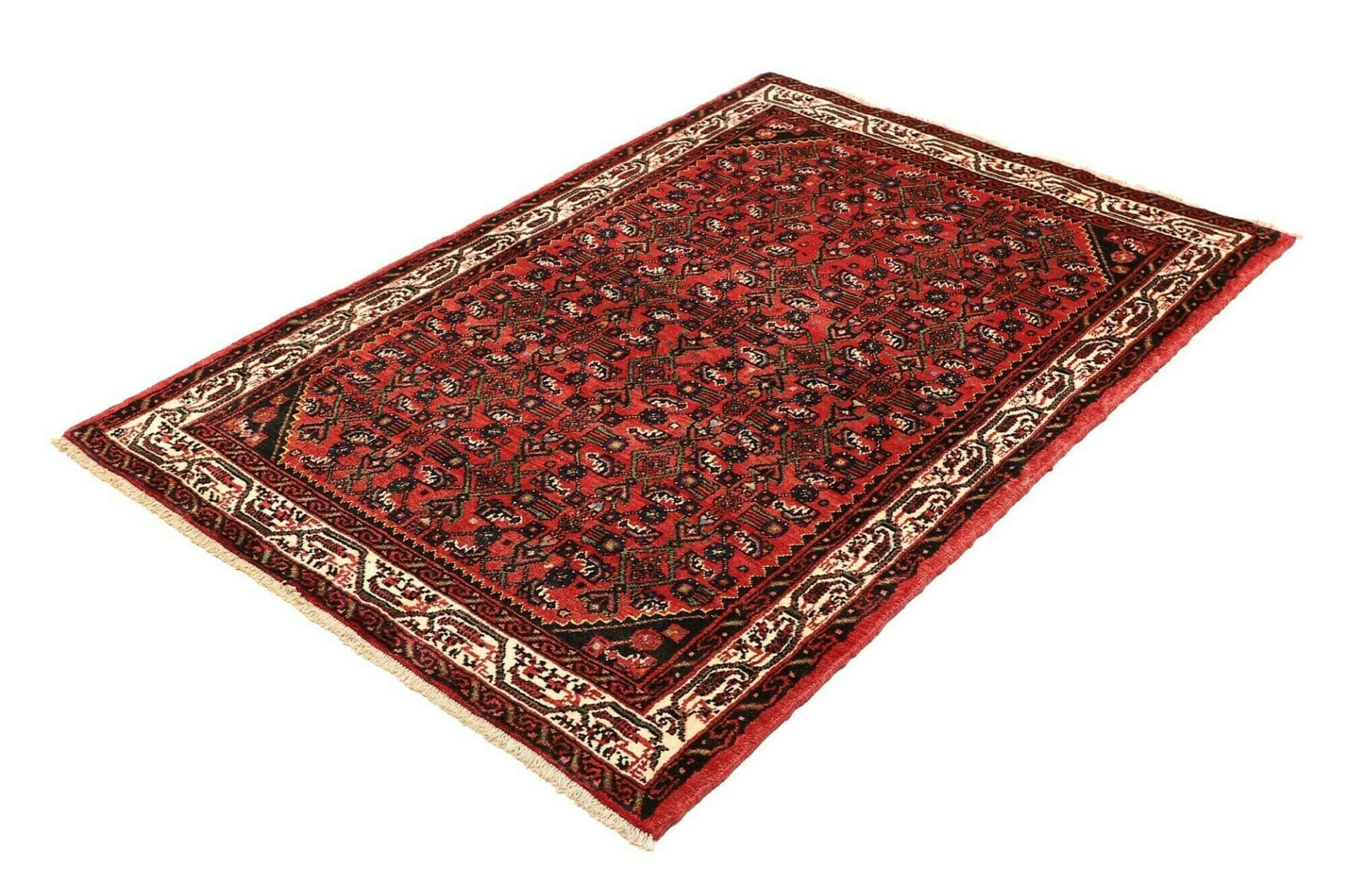 Alternative view of Hamadan Persian Rug 113 × 155 cm in Wool, hand-knotted