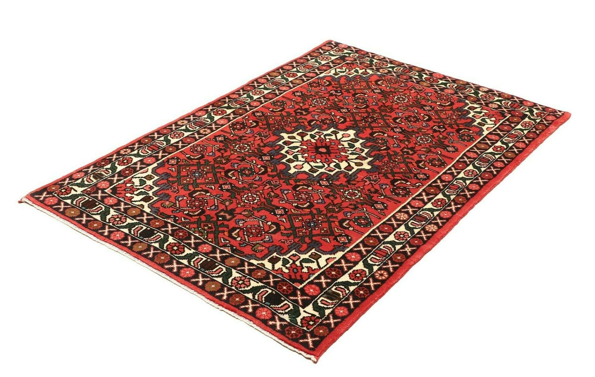 Alternative view of Hand-Knotted Hamadan Herati Persian Rug, 107 × 152 cm, Wool