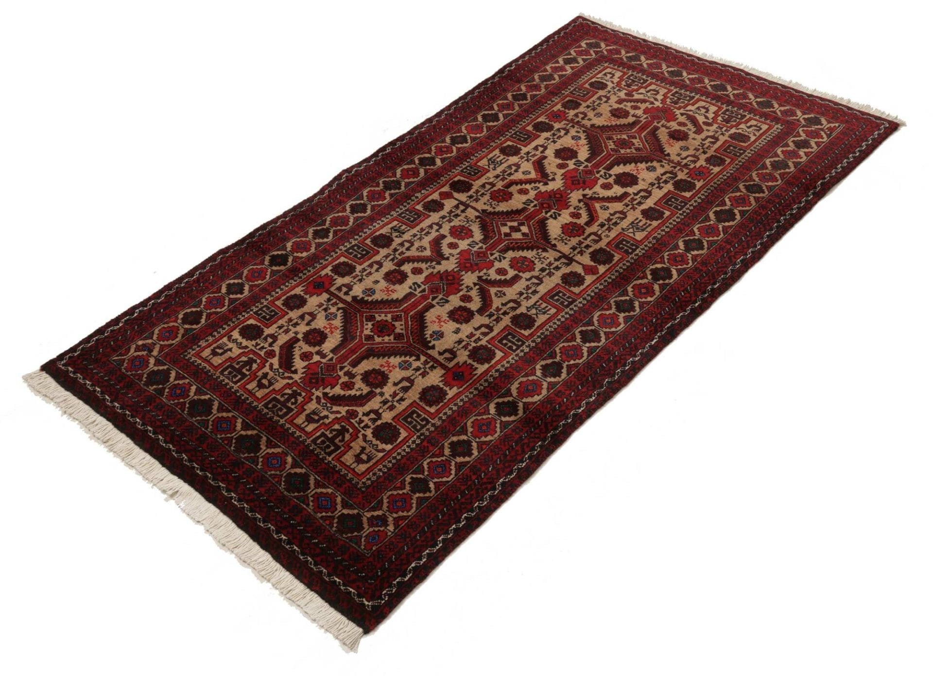 Alternative view of Wool Persian Rug 99 × 181 cm, hand-knotted