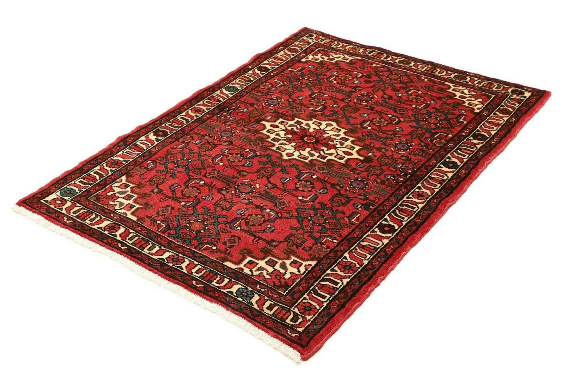 Alternative view of Hamadan Persian Rug 104 × 162 cm in Wool, hand-knotted