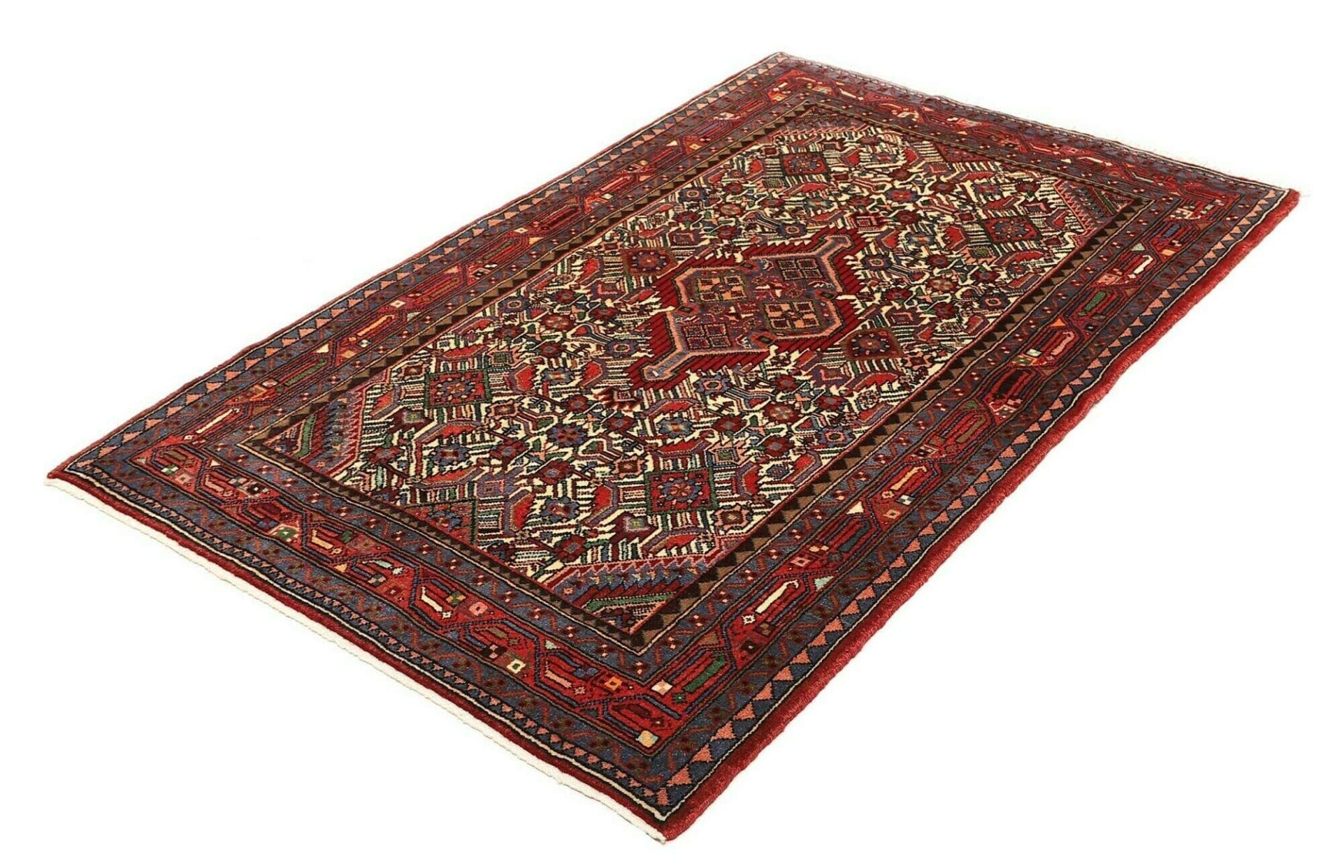 Alternative view of Hamadan Persian Rug 113 × 172 cm in Wool, hand-knotted