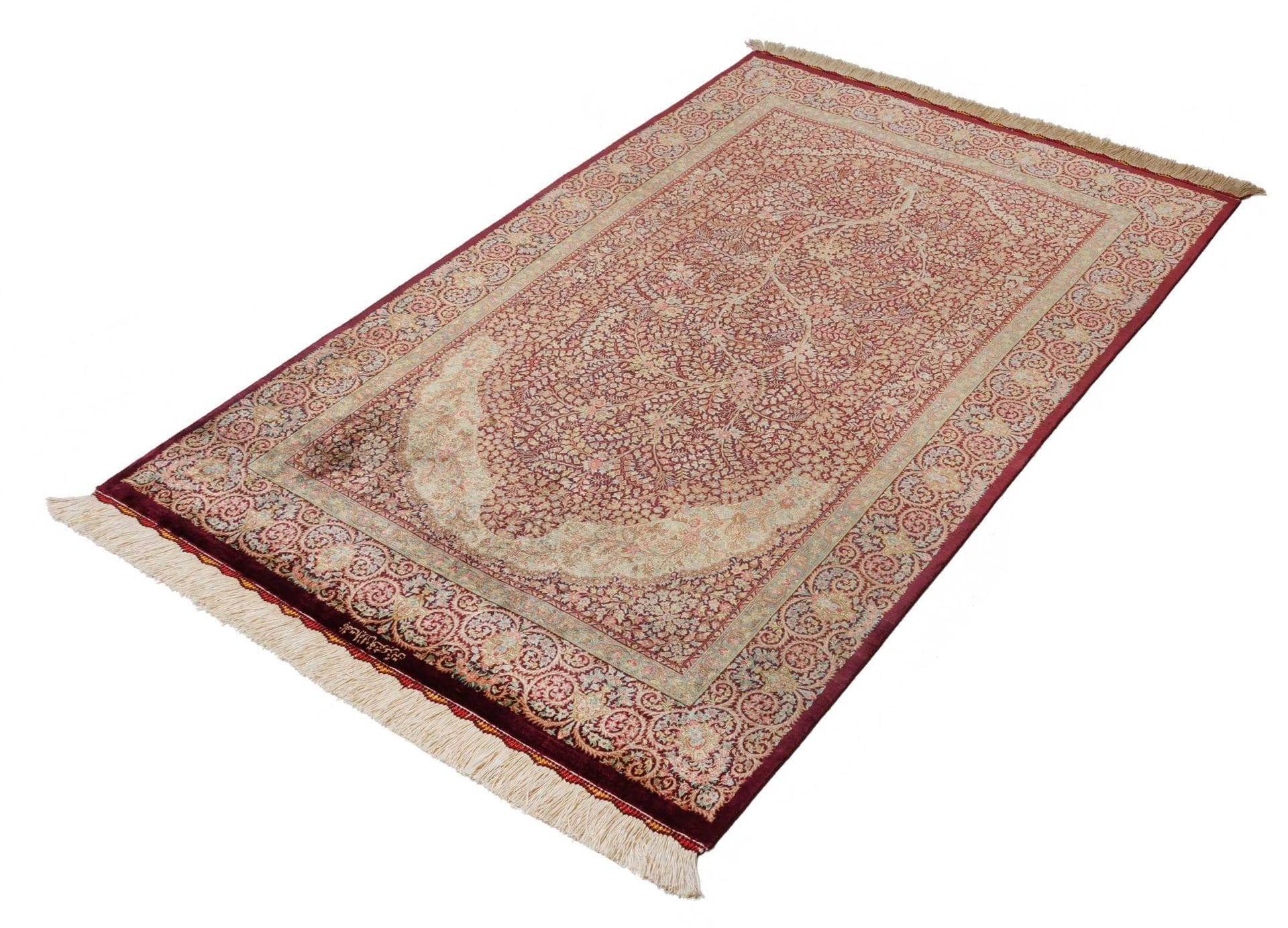 Alternative view of Silk Qom Persian Rug 104 × 156 cm, hand-knotted