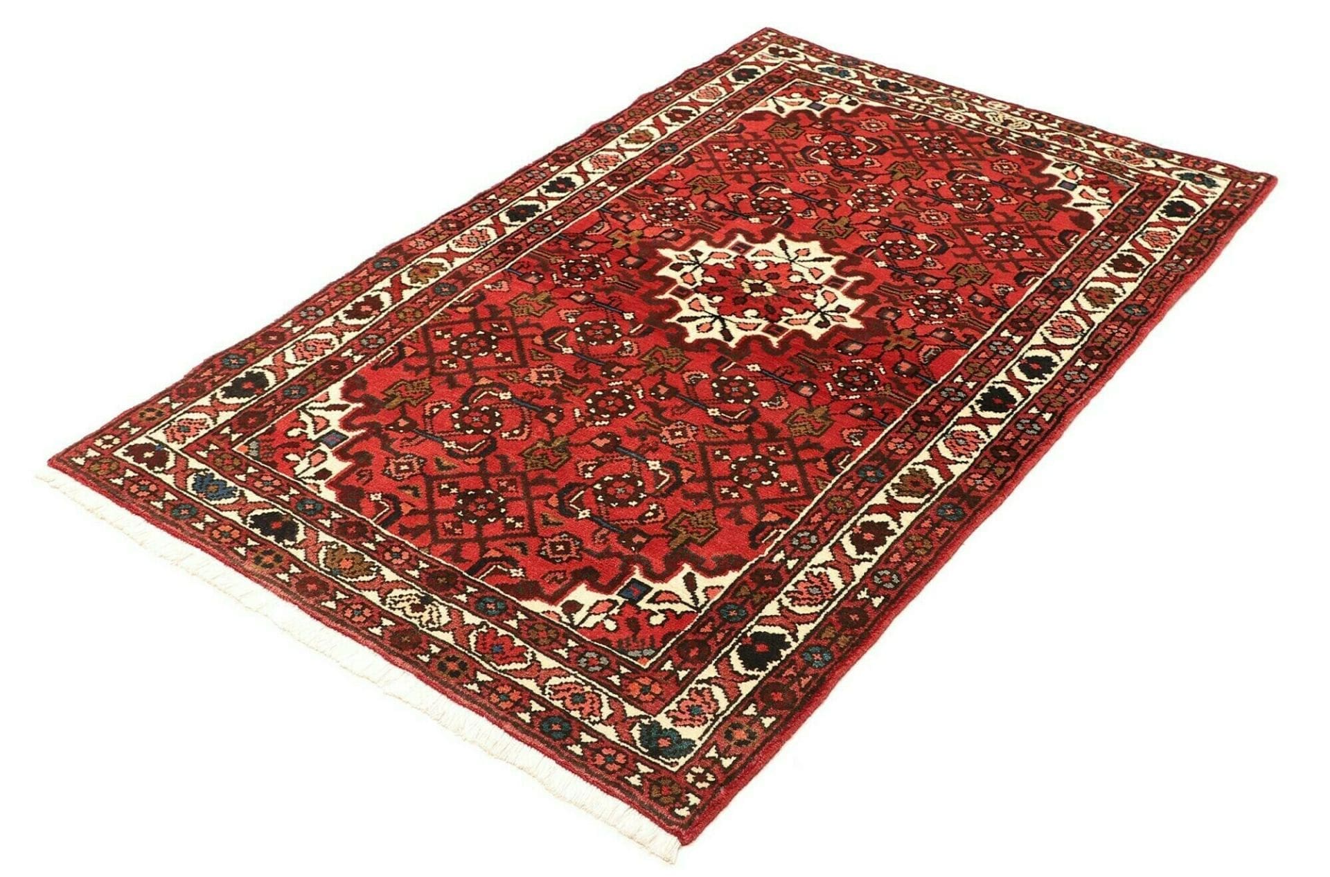 Alternative view of Hamadan Persian Rug 107 × 155 cm in Wool, hand-knotted
