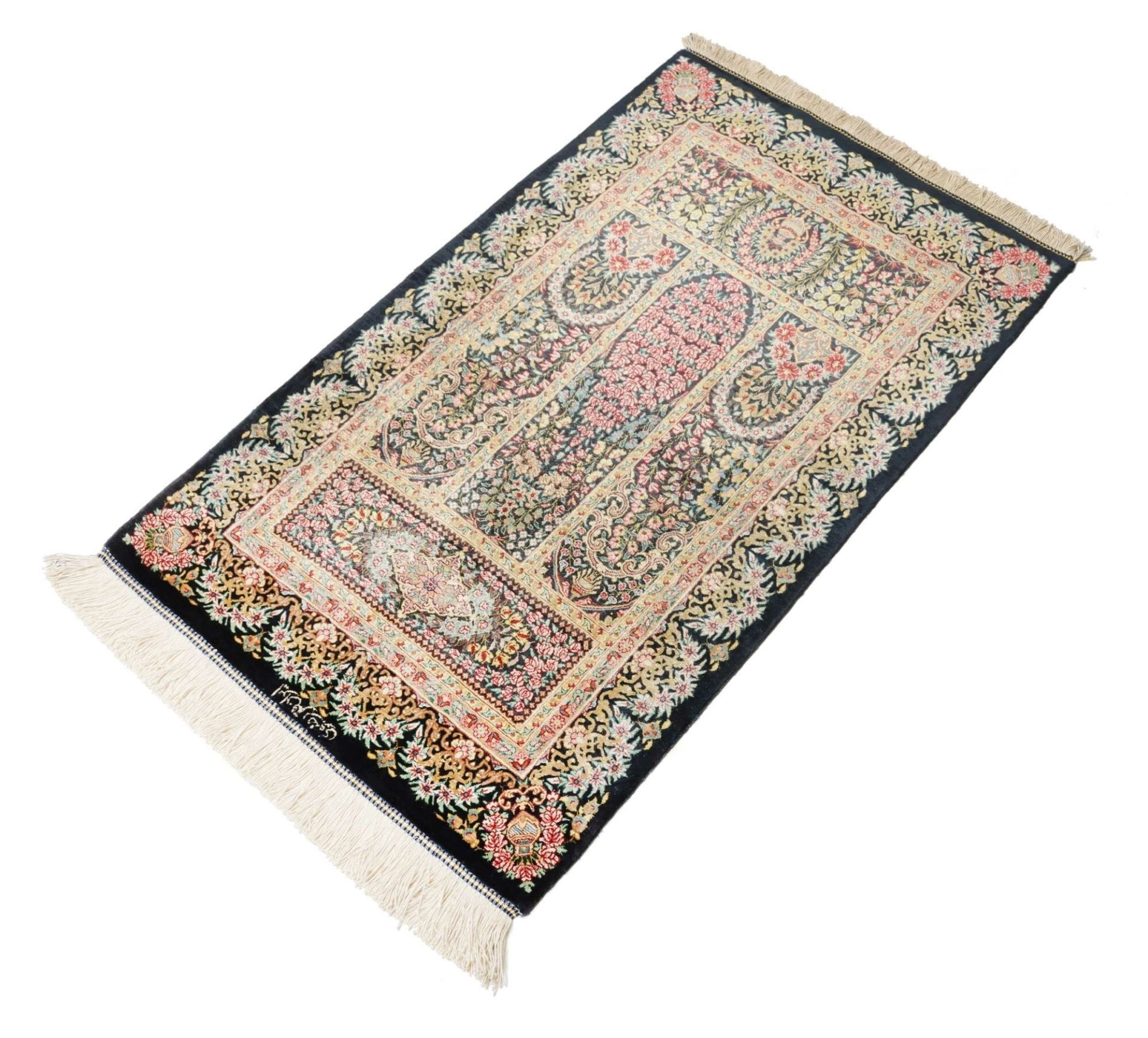 Alternative view of Silk Qom Persian Rug 60 × 97 cm, hand-knotted