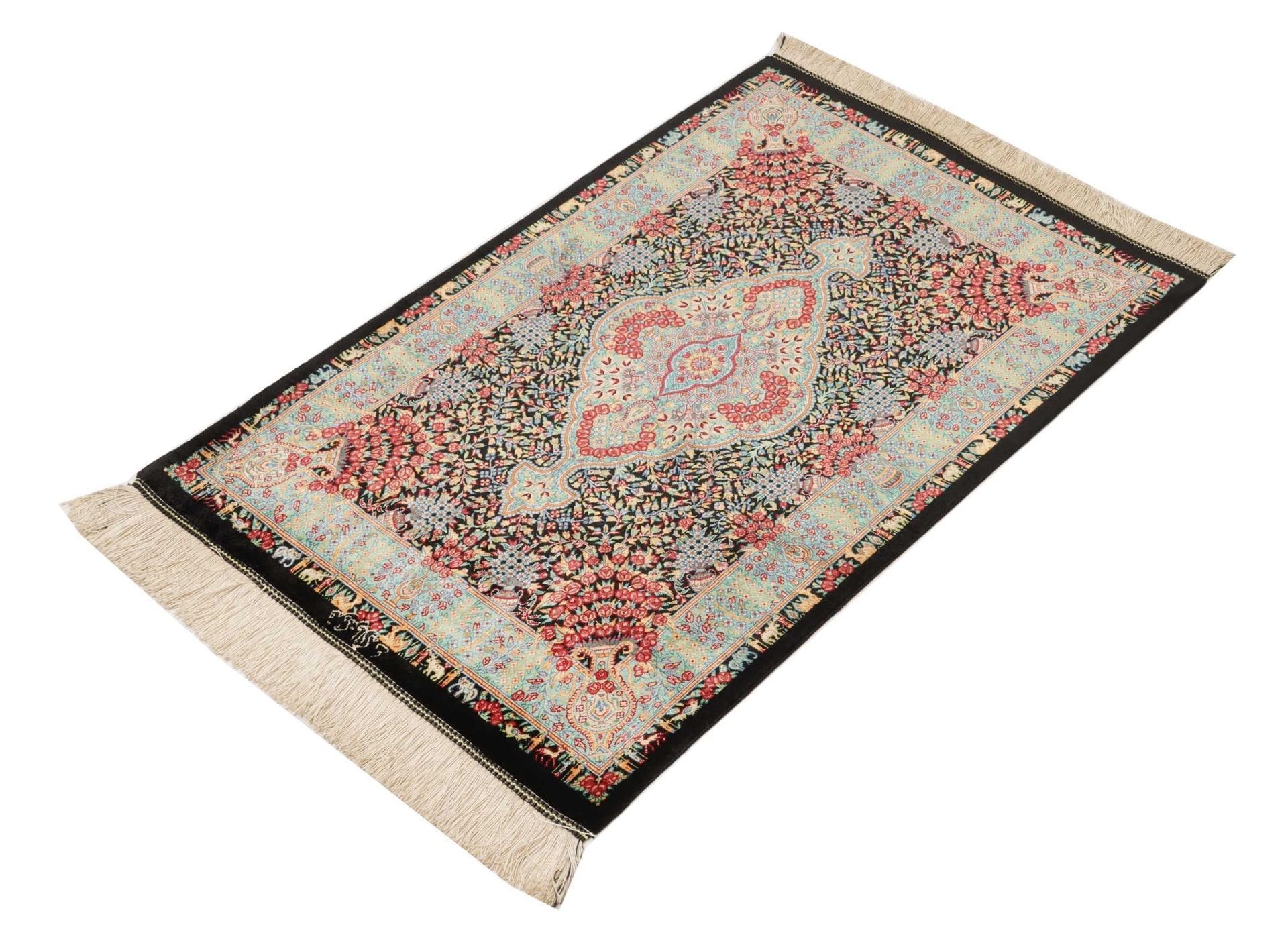 Alternative view of Qom Persian Rug 64 × 91 cm in Silk, hand-knotted