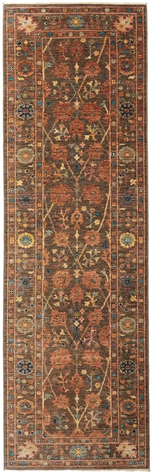 Hand-Knotted Ziegler Pakistani Rug, 83 × 257 cm, Wool