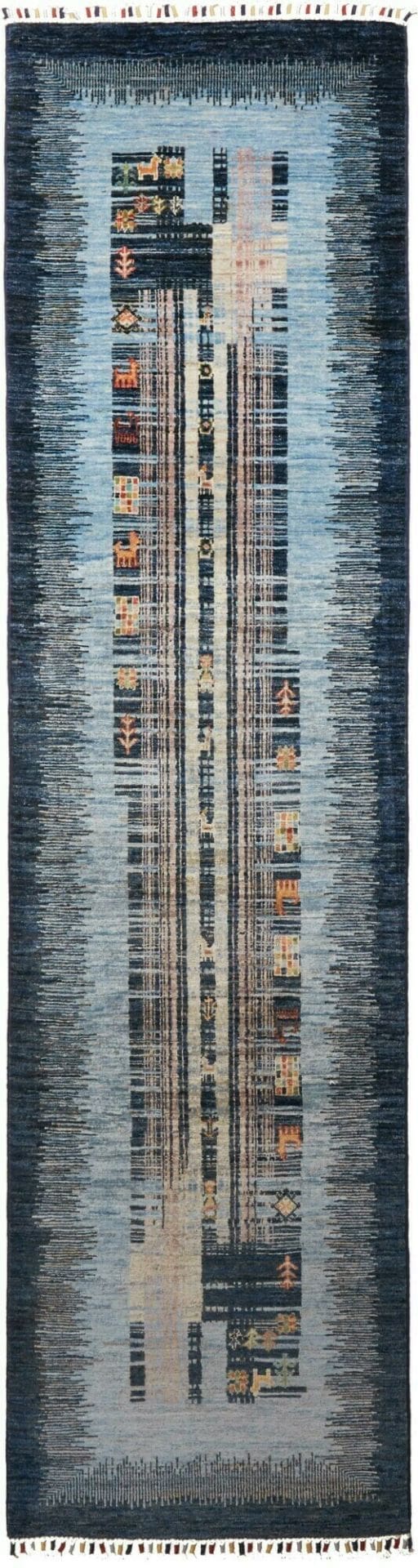 Wool Gabbeh Pakistani Rug 78 × 296 cm, hand-woven