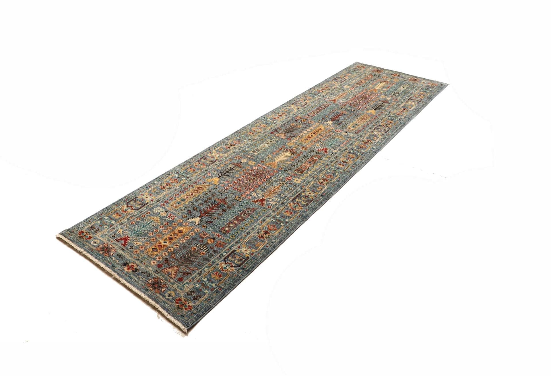 Alternative view of Wool Samarkand Pakistani Rug 83 × 273 cm, hand-knotted