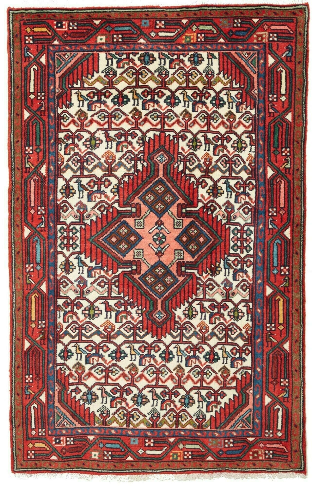 Wool Hamadan Persian Rug 83 × 128 cm, hand-knotted