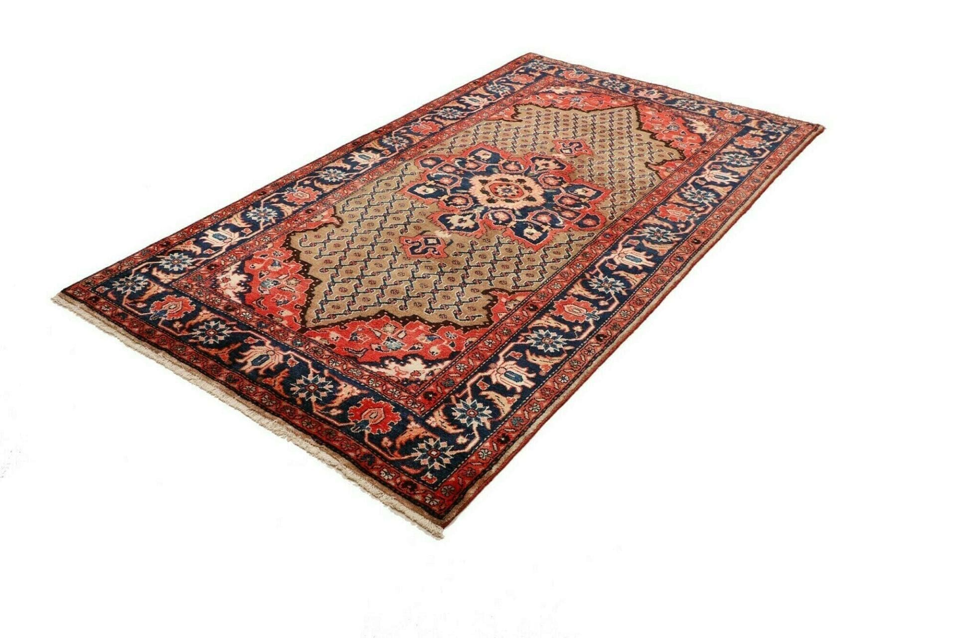 Alternative view of Wool Hamadan Herati Persian Rug 135 × 228 cm, hand-knotted