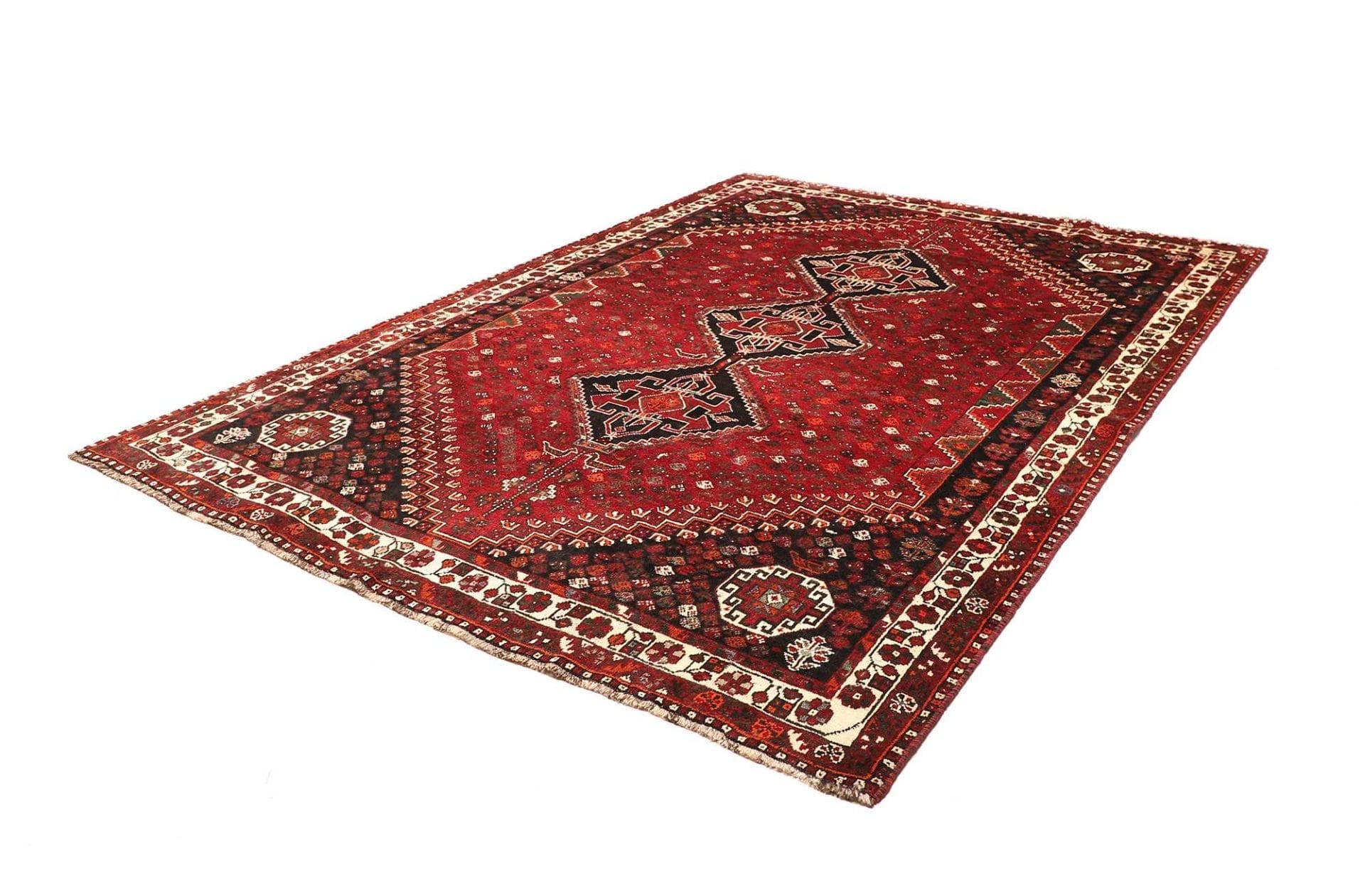 Alternative view of Hand-Knotted Shiraz Persian Rug, 228 × 310 cm, Wool