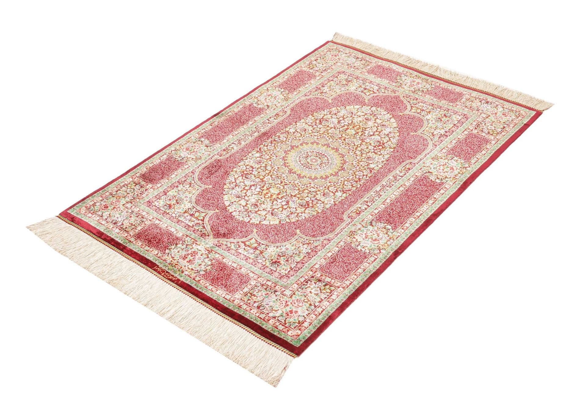 Alternative view of Hand-Knotted Qom Persian Rug, 84 × 118 cm, Silk