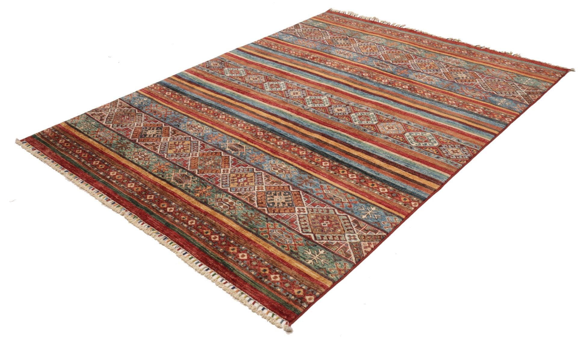 Alternative view of Wool Samarkand Pakistani Rug 182 × 237 cm, hand-knotted