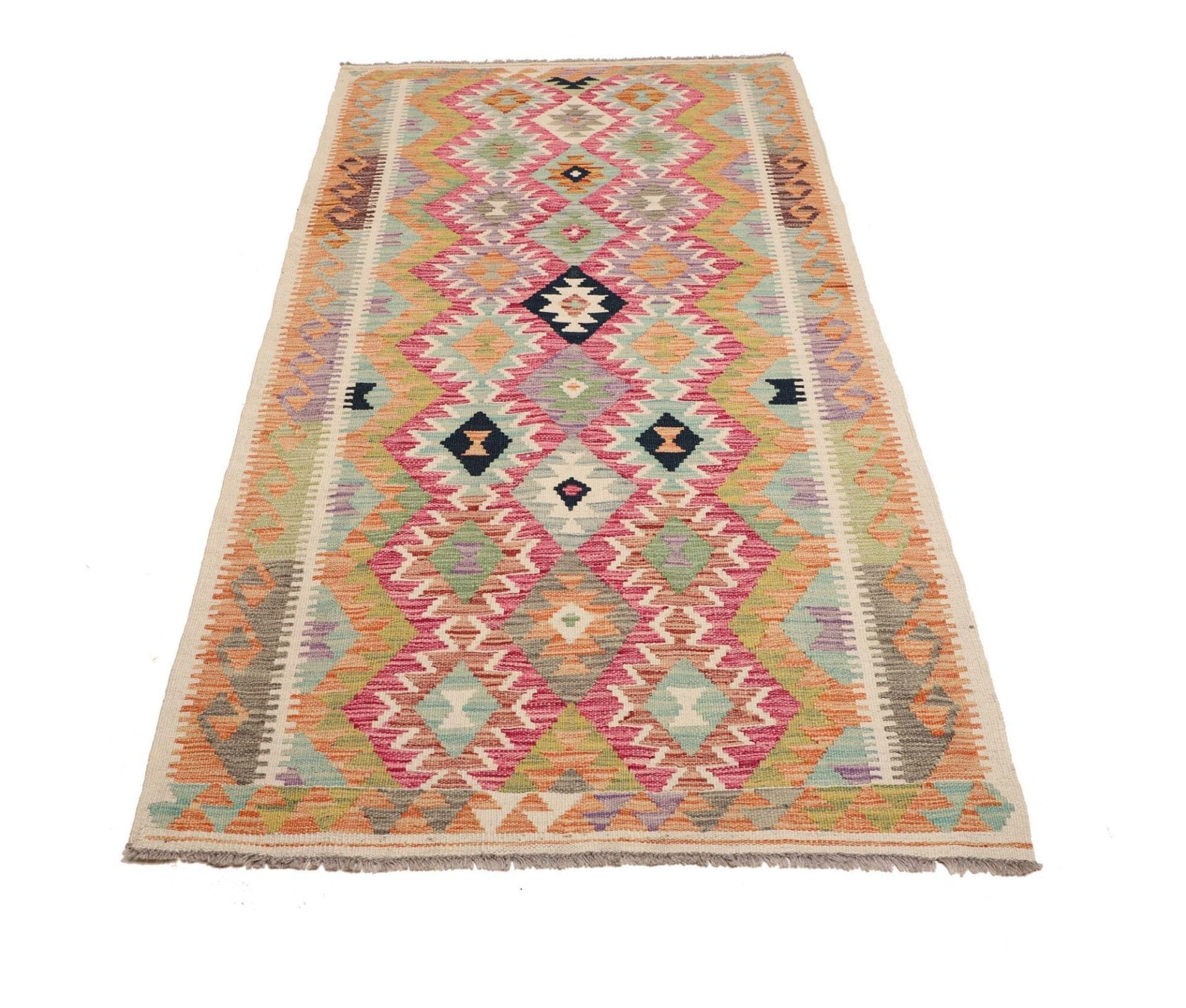 Alternative view of Kilim Pakistani Rug 104 × 200 cm in Wool, hand-woven