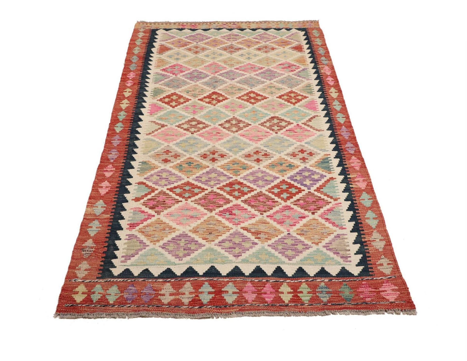 Alternative view of Kilim Pakistani Rug 108 × 203 cm in Wool, hand-woven