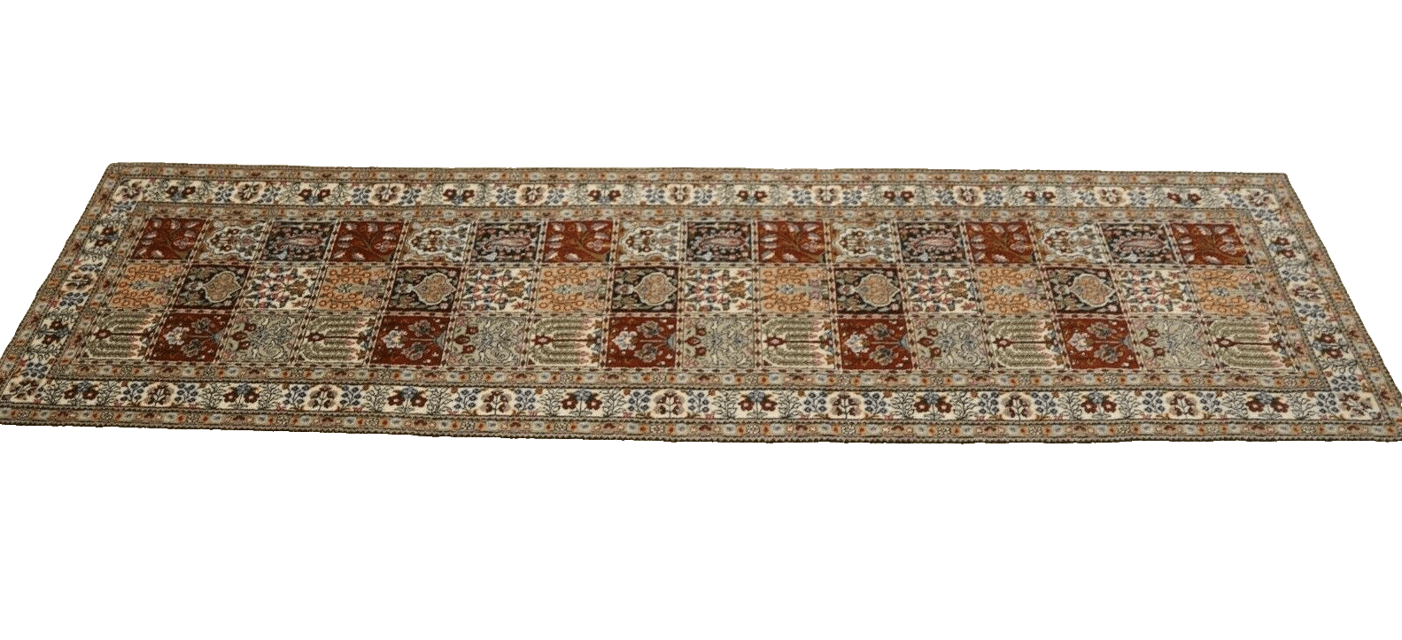 Alternative view of Hand-Knotted Moud Persian Rug, 296 × 77 cm, Wool & Silk