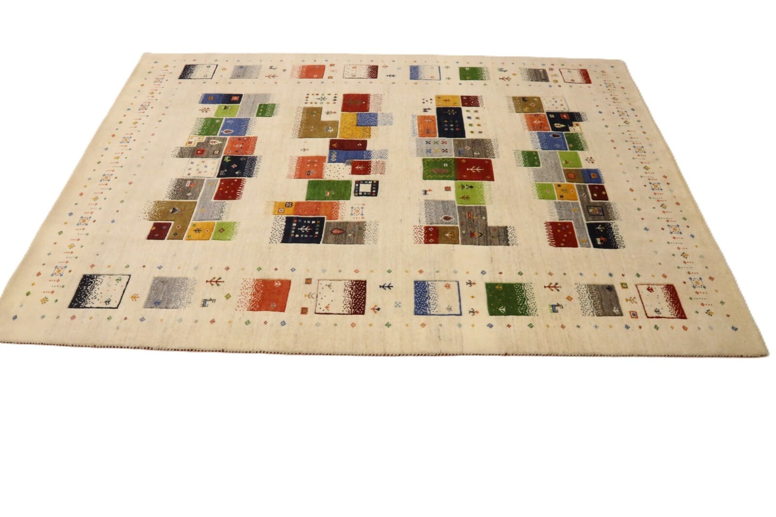 Alternative view of Wool Gabbeh Loribaft Indian Rug 244 × 170 cm, hand-knotted